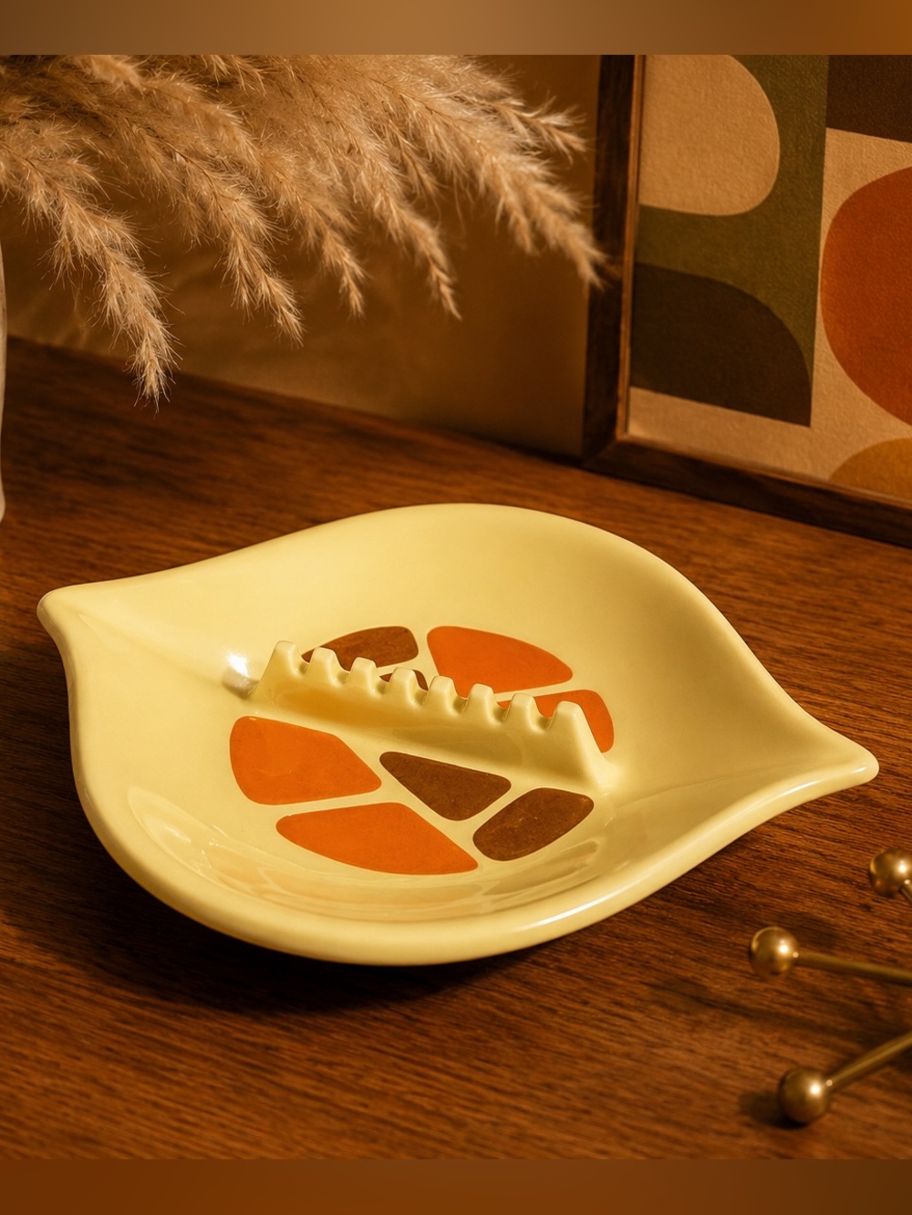 🧡California Pottery Atomic Mid-Century Modern Ceramic Ashtray A-41 – 1960s